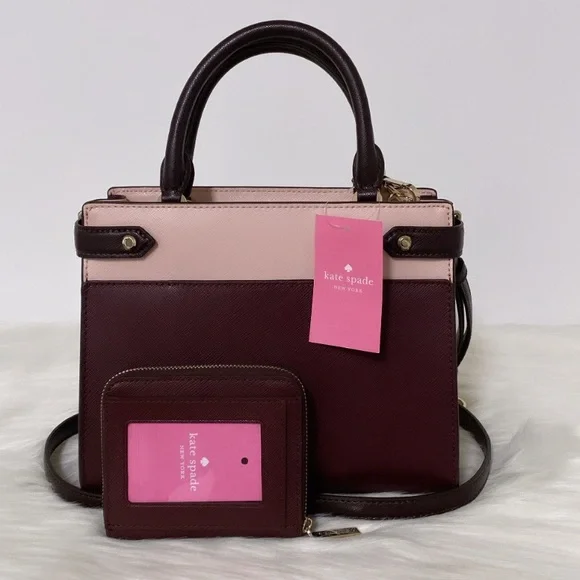 NWT💃Kate Spade staci colorblock small Satchel/Crossbody and Wallet Set - Picture 3 of 10